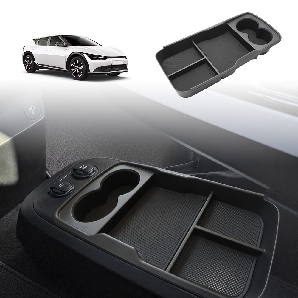 TEMU Für 2025 2022-2024 für KIA EV6 Untere Mittelkonsole Organizer Box Zubehör Tablett Innenraum Zubehör Aufbewahrungsbox