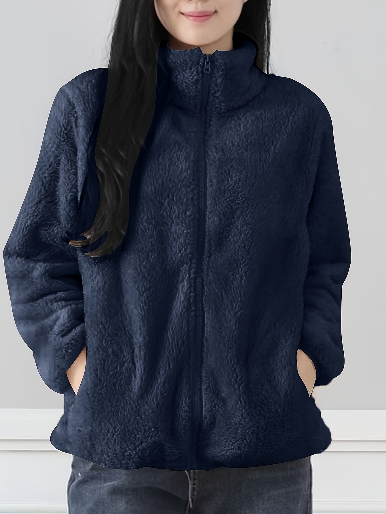 Oferta Prime GENERICO Abrigo De Lana Con Cremallera Para Mujer 03