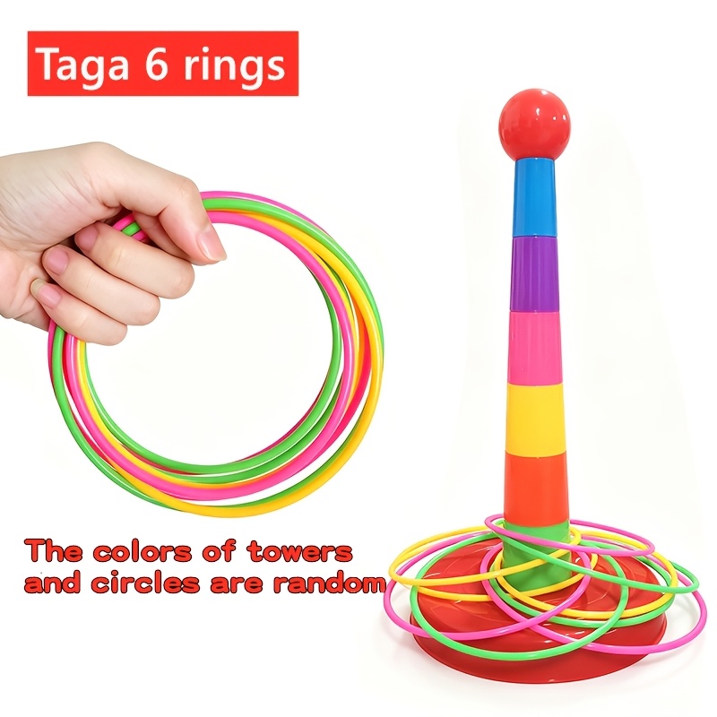 kids outdoor indoor     game throwing ring toy interactive indoor outdoor toy with vibrant multicolor rings sports  ing game set for parties educational ring for kindergarten competition games random color