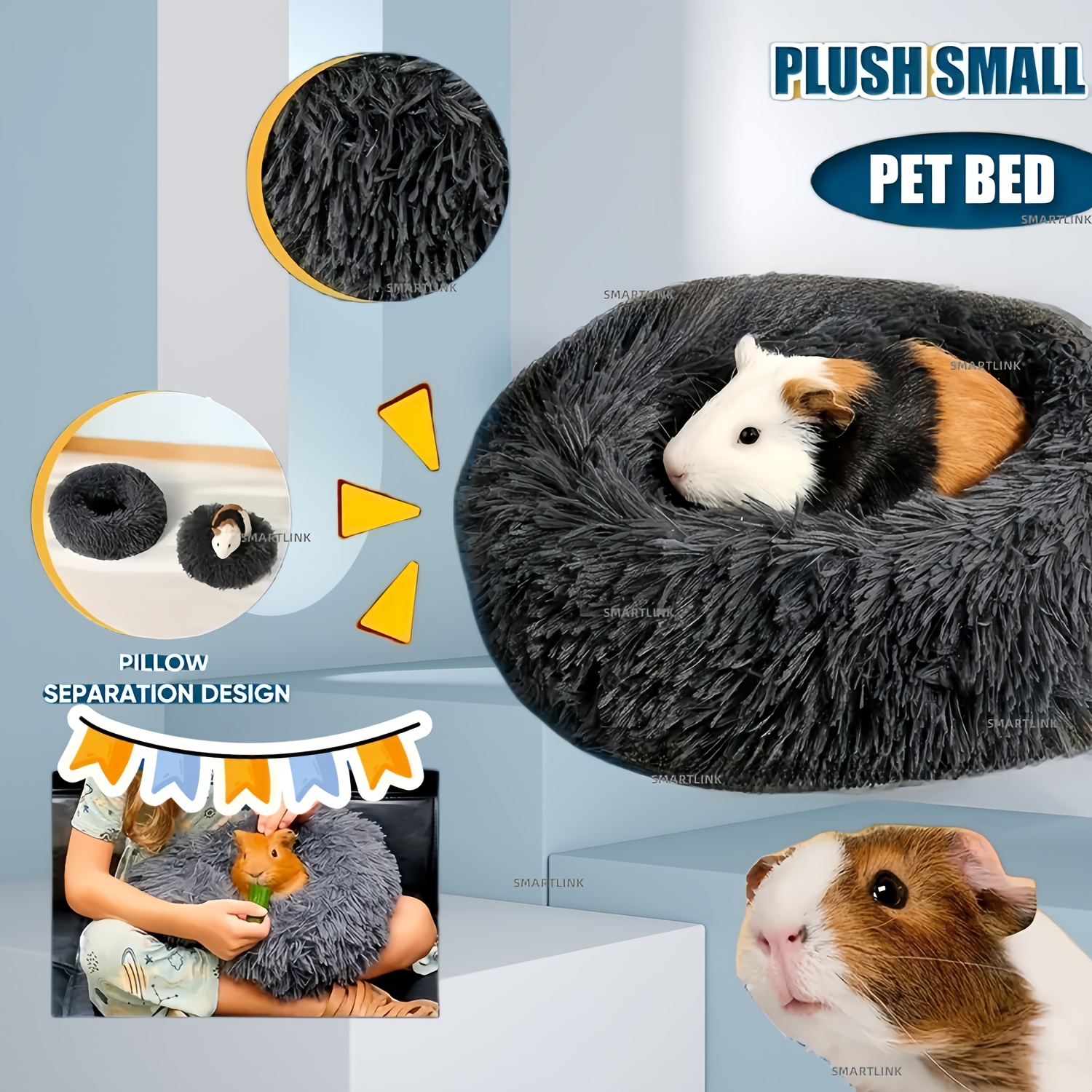 1pc Dark Gray Plush Warm Small Pet Nest for Big Hamsters Cozy Winter  Hideaway with Anti-Slip Bottom, Soft Polyester Material, Round Shape,  Perfect f