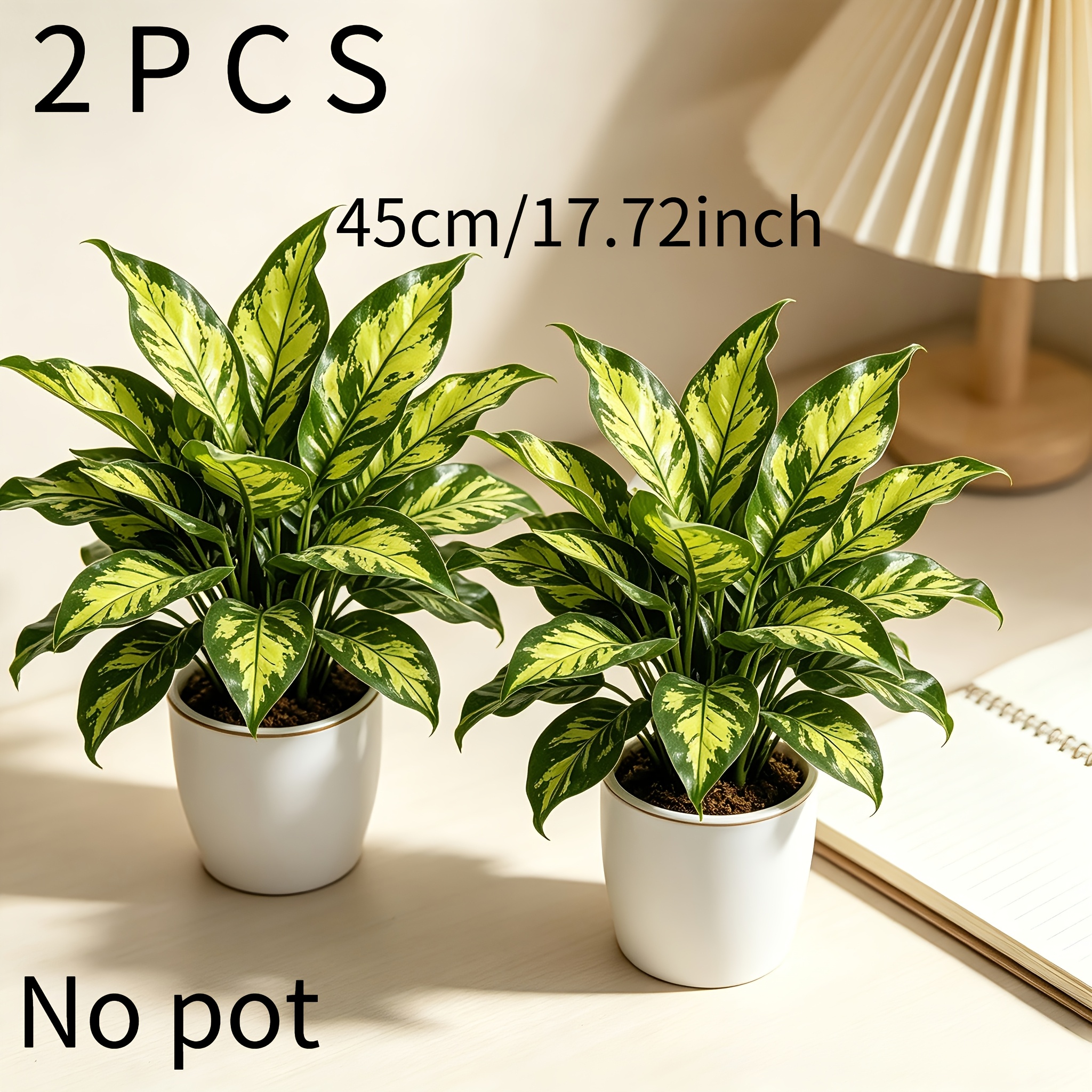 TEMU 2pcs Outdoor Artificial Greenery Set, Uv-resistant Faux Plants And Flowers, Rainproof Design, Tropical Plant Combinations. Suitable For