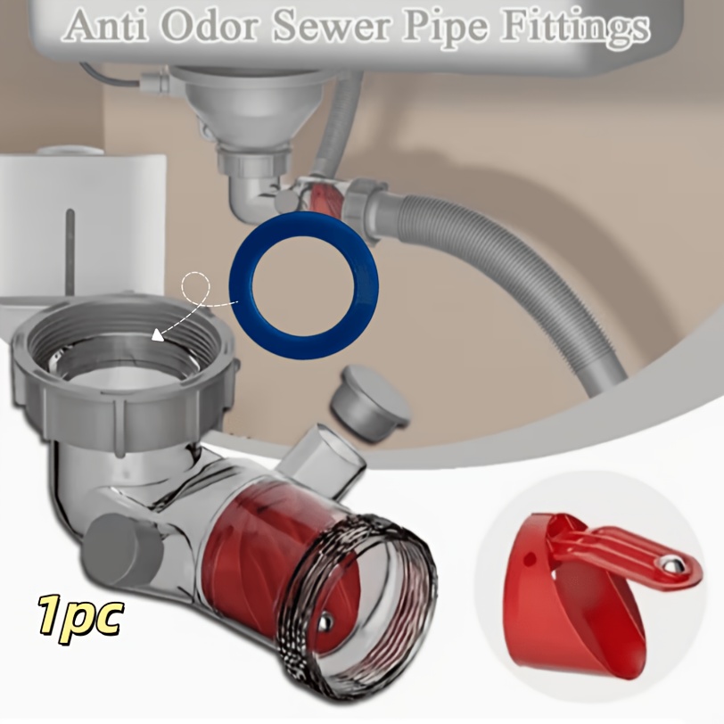 Image of 1pc, 3 Mouth Kitchen Anti Odor Drainage Pipe Accessory, Suitable For Kitchen And Bathroom Sink Drainage Pipes, Sink Anti Odor And Anti Backflow Drainage Valve Core
