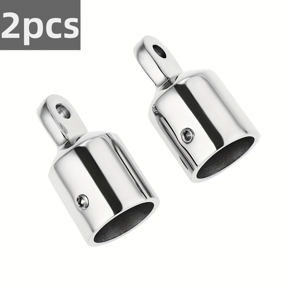TEMU Set Of 2 Stainless Steel Boat Eye End Caps For Bimini Top Fittings, Suitable For Yachts And Marine Use, Measuring 25mm