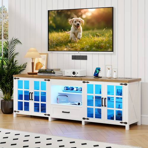 hwb 70 heavy duty tv stand for 75 inch tvs sturdy entertainment center with storage shelves modern for living room bedroom