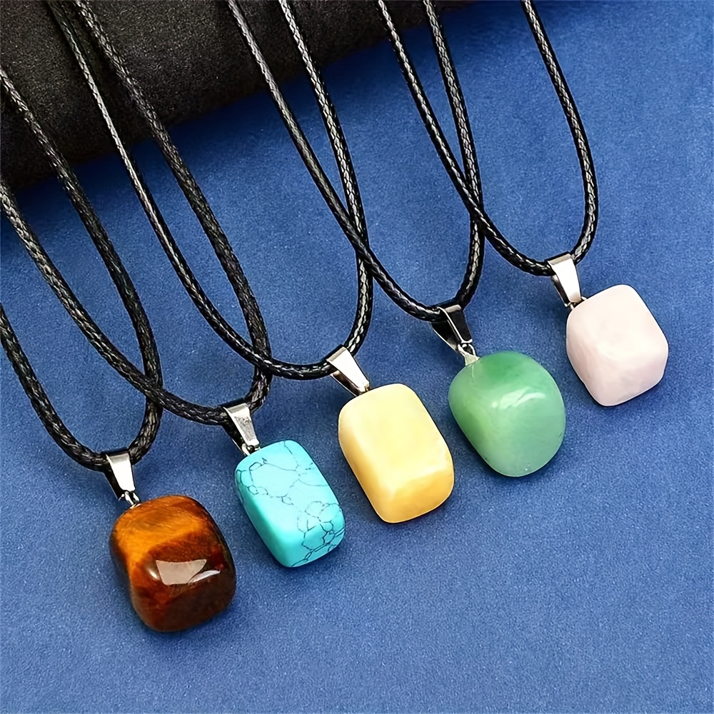 10pc Natural Stone Pendants Set, Irregular Shapes for DIY