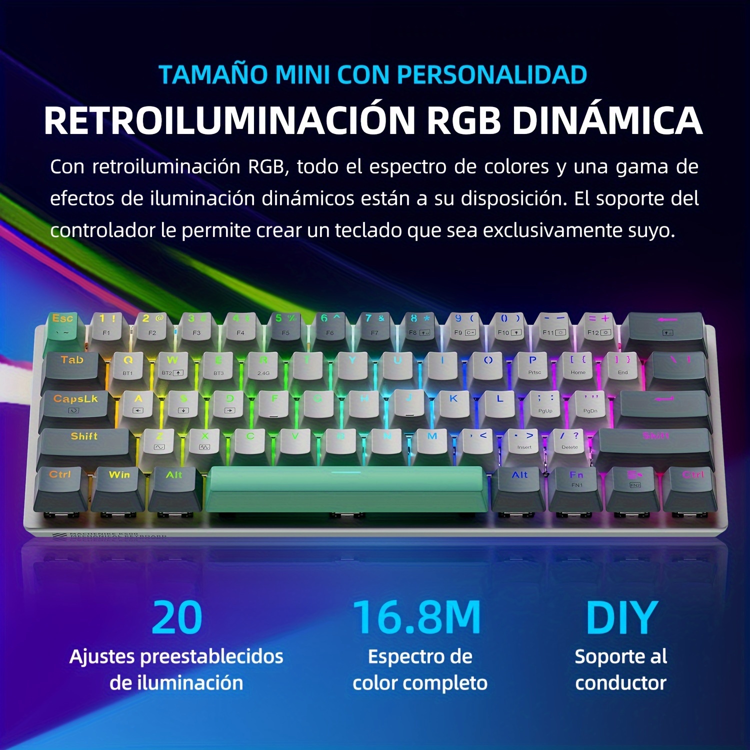 Latin Spanish Keyboard B61 61 Keys Tri mode Temu
