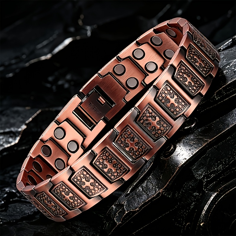 copper mens magnetic bracelet adjustable magnetic clasp super strong   polished copper surface durable and comfortable suitable for gym and daily wear mens additions   on all major platforms Product details 4