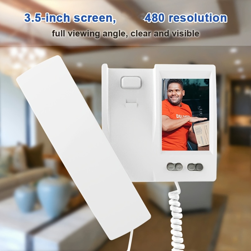 wireless doorbell white full duplex intercom doorbell kit hands free usb charging two way communication doorbell with ringtone 800mah rechargeable battery suitable for home office Product details 3