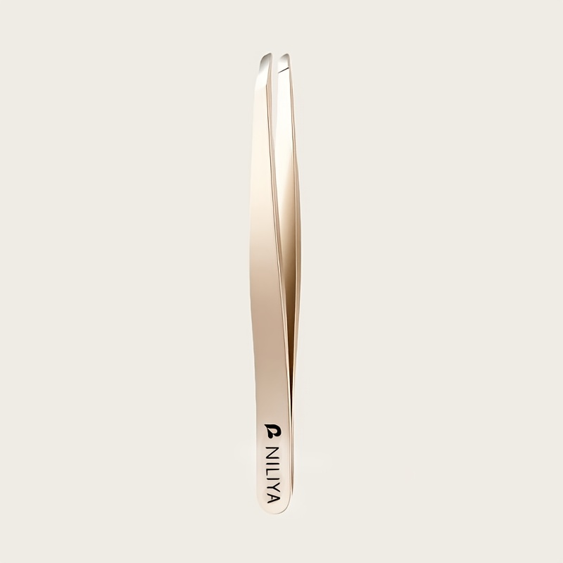TEMU A Niliya Professional Brand Eyebrow Tweezers, Angled Tweezers For Manual Professional Eyebrow And Facial Hair Removal, With Better Closure, Made