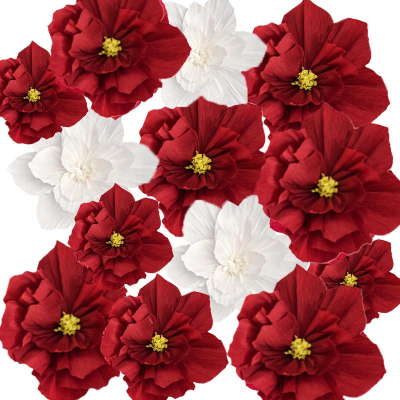 

13pcs Crinkle Paper Flower Set - Weddings, Anniversaries & - Party Decorations