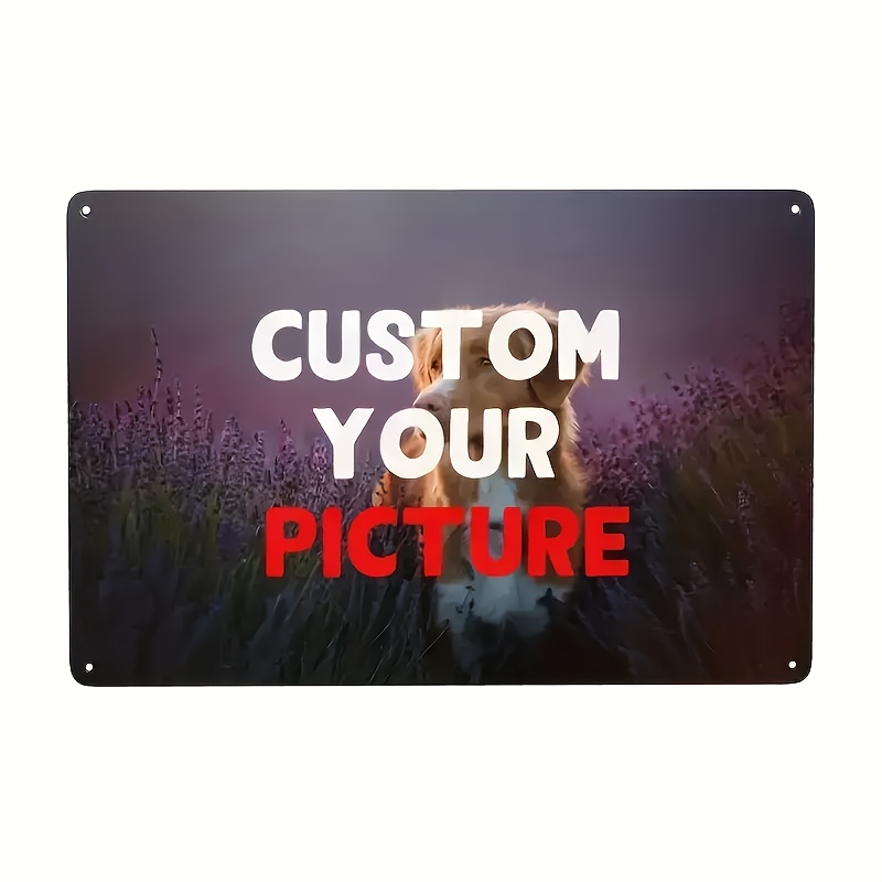 TEMU 1pc Custom Photo Logo Metal Sign - Personalized Wall Art For Home, Office, Cafe, Bar Decor Durable Metal, 12x8 Inch Versatile Use Tinsel Decor