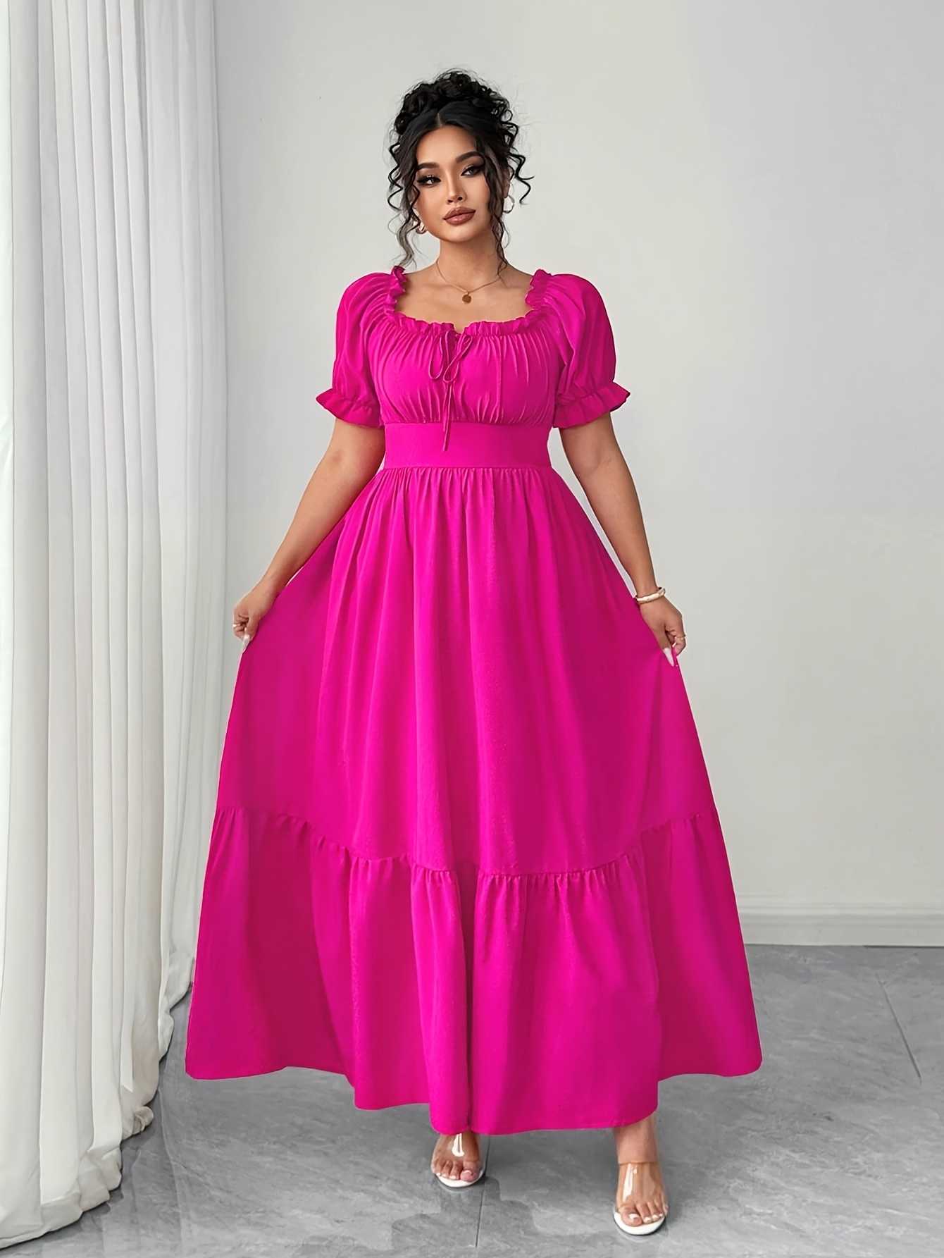 navy blue dress for baby girl SCOMCHIC Womens Plus Size Wedding Guest Cocktail Midi Dress Summer Short  Sleeve Wrap V Neck Belted A-Line Flowy Dress Black at Amazon Women's  Clothing store