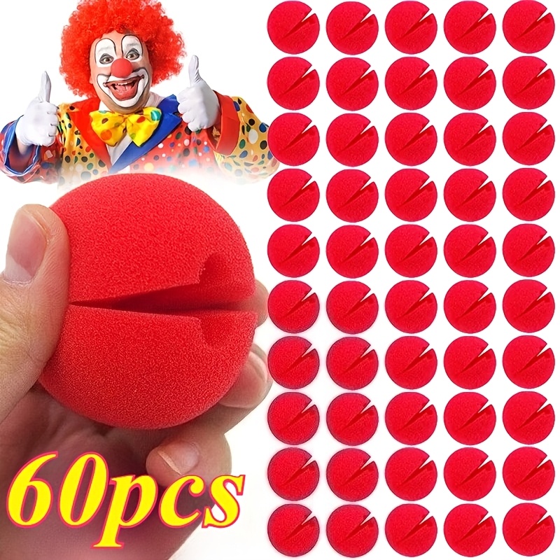 TEMU Lot de 60 nez de clown rouges, nez en mousse à faire soi-même, convient pour Halloween, Noël, jeux de rôle, spectacles sur , fournitures de fête
