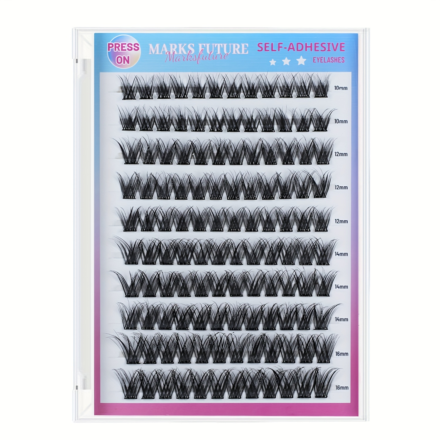 Image of 120pcs Marks Self-adhesive Press-on Eyelash Clusters Suitable For Beginners, No Glue/band Application, Wispy Lashes With -curve, /eastern Style, Natural Suitable For, Daily Wear &