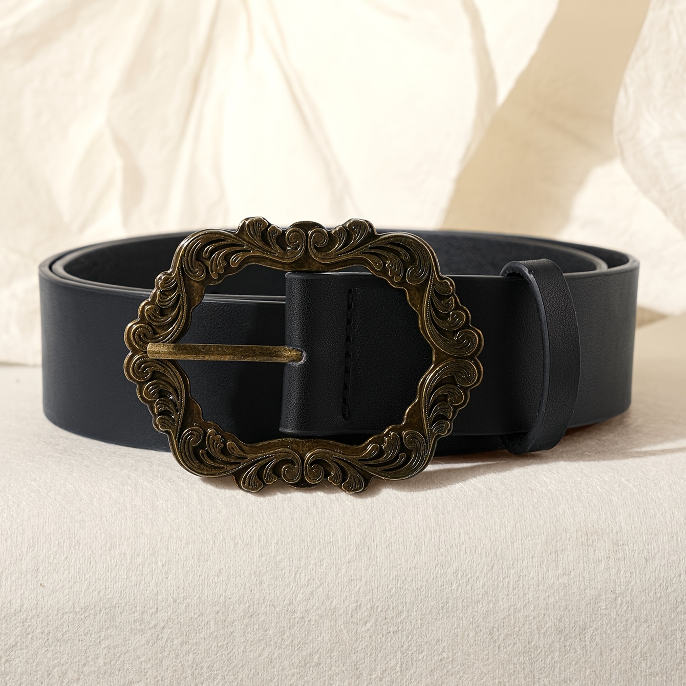 TEMU Ceinture 1 pièce pour femme en PU avec imprimé western western bohème Y2K vintage en , convient pour pantalons et robes, printemps/été