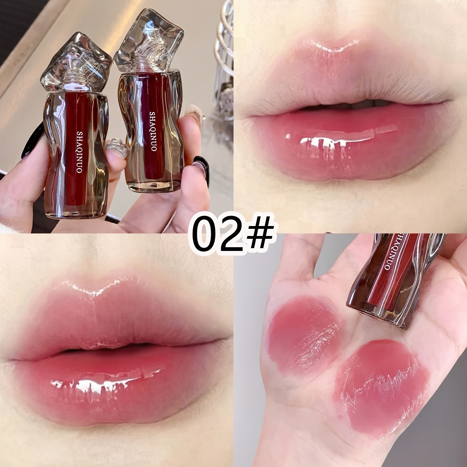 shaqinuo bärdduggande läppglans - återfuktande kristallglans, -klibbig & full färgåtergivning, skapar mjuka, fylliga - idealisk för alla hudtyper - klapp för , tacksägelse, alla hjärtans dag | Temu Sweden