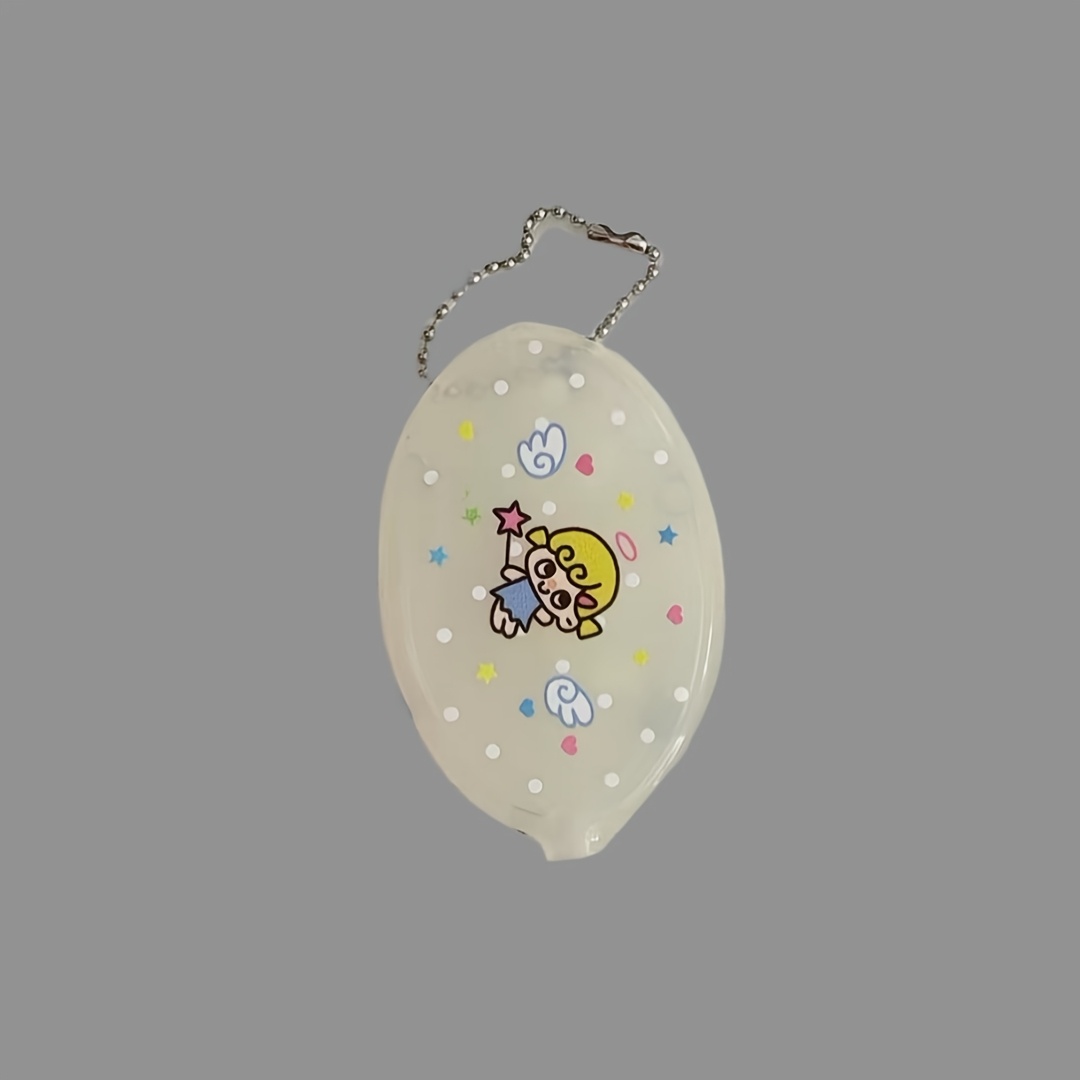TEMU Mini porte-monnaie en PVC trempé, sac de rangement souple pour écouteurs filaires, pendentif