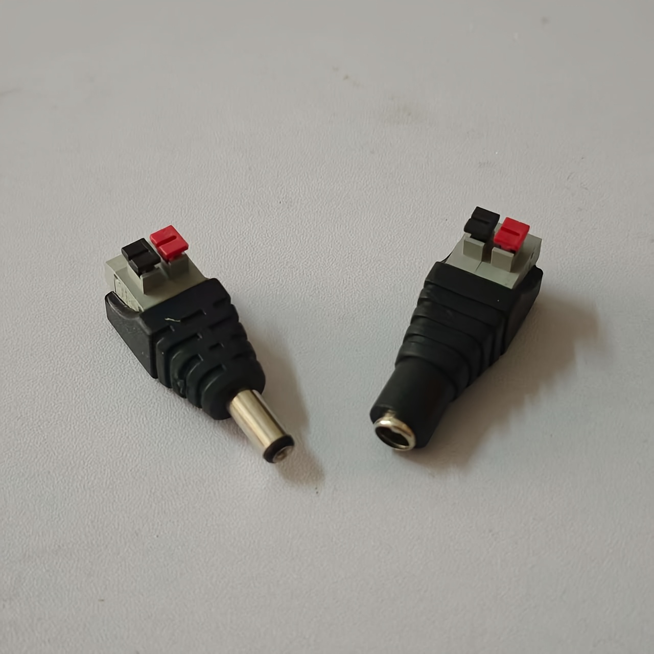 Image of 1/2pcs Solderless Power Connector Male And Female Coupler Plug 12v Surveillance Video 5.5*2.1mm Terminal Connector