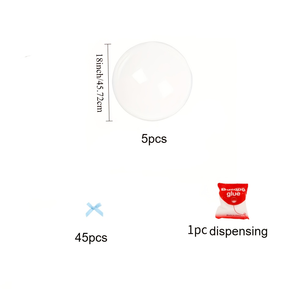 Image of 18-inch Giant Transparent Bobo Balloon With Decoration, Includes Glue Dot Kit, For Camping Party Decor, Gathering Party Decor, Wedding And Birthday Party Decoration Supplies