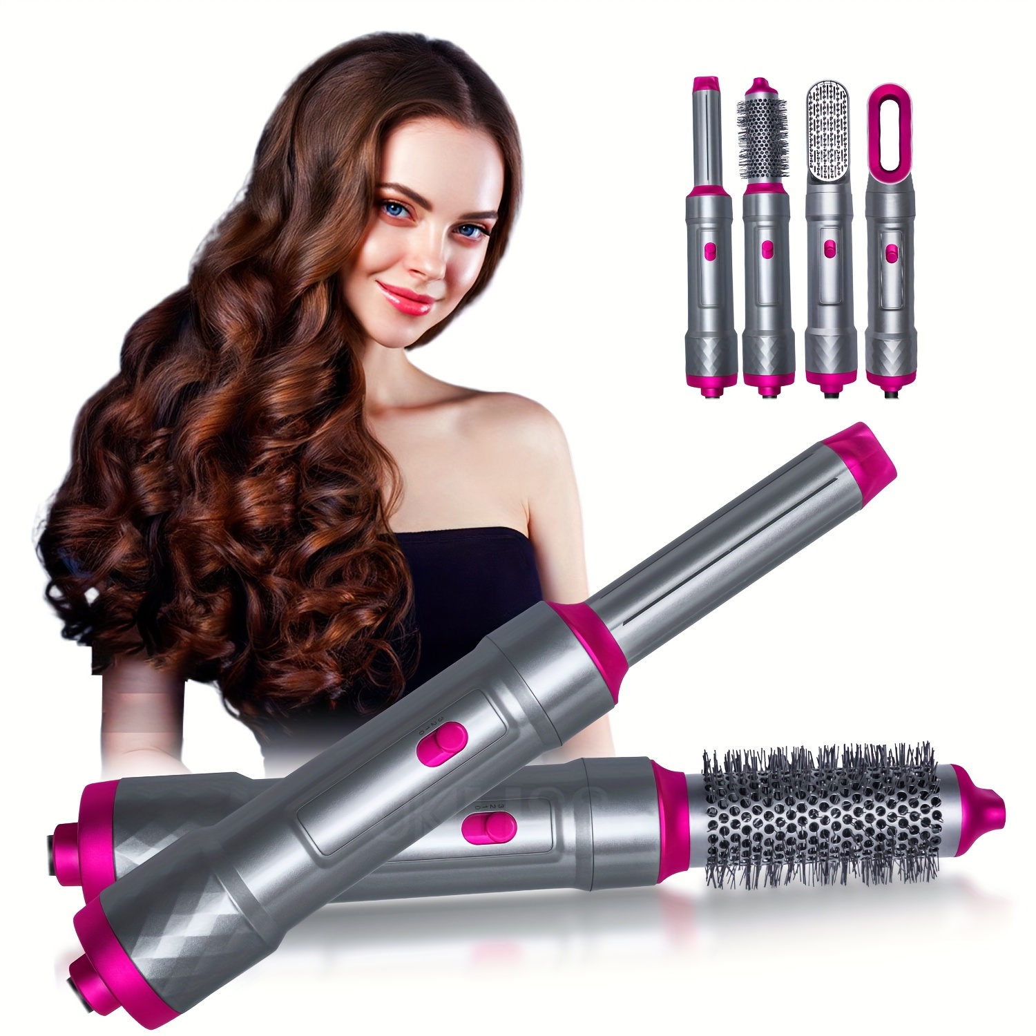 

5-in-1 Hot Air Styling Brush Set – Multi-functional Hair Dryer, Curler, Straightener, And Volumizer, Gifts For Women