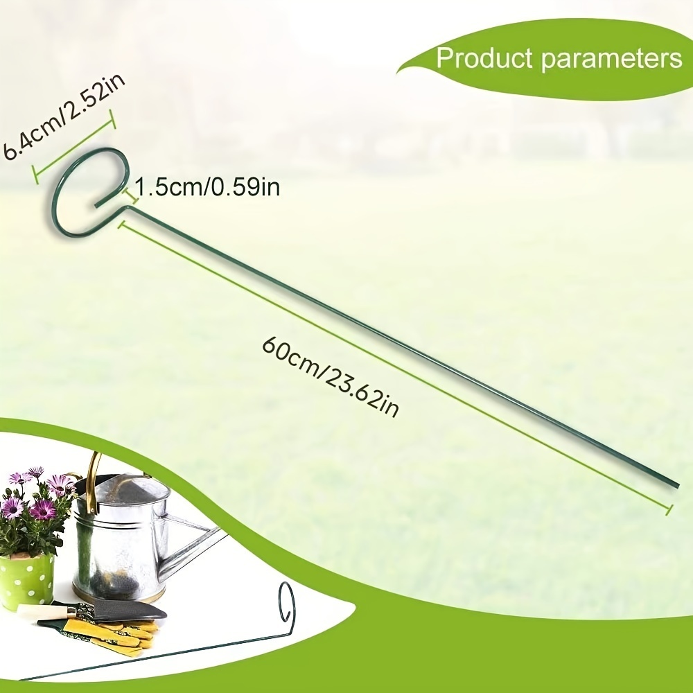 6pcs Garden Plant Stakes, Garden Metal Single Stem Plant Support, Garden Flower Support For Tomatoes, Orchid, Peony, Rose