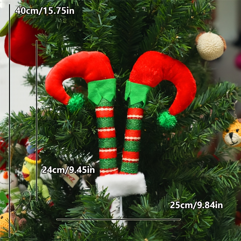 TEMU Branche de pied de de Noël, Ornement de vitrine de fête, Décoration à suspendre à de Noël, Décor de composition florale de vase, Ornement de
