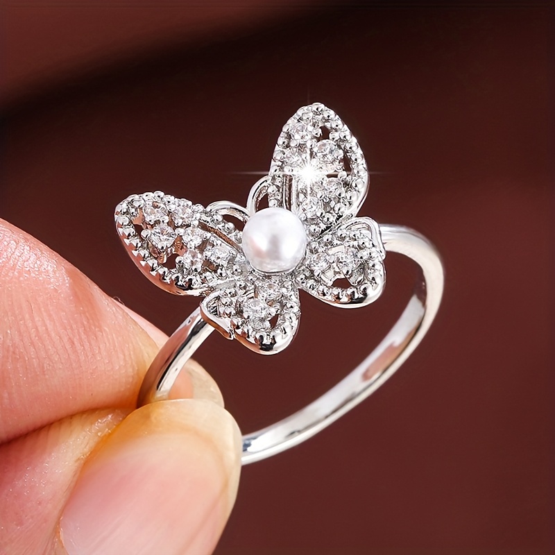 Delicate Butterfly Ring with Zirconia