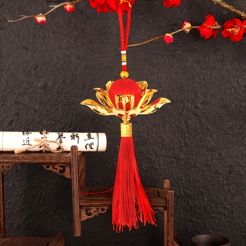 1pc Chinese Style Lotus Flower Lantern Pendant - Hanging Decor For New Year, Valentine's Day & Universal Celebrations, Indoor & Outdoor Festive Ornament, Ideal For Housewarming Gift
