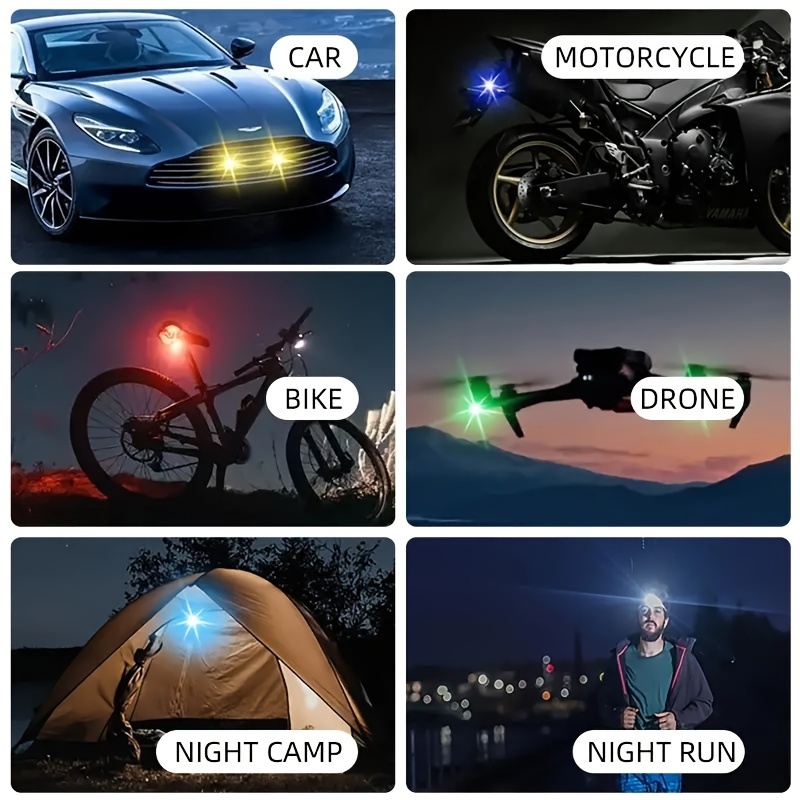 

Illuminate The Night With A Set Of LED RGB Lights For Motorcycles, Drones, And Helicopters, Providing A 7-color Warning Signal For Safety During Nighttime Flights.