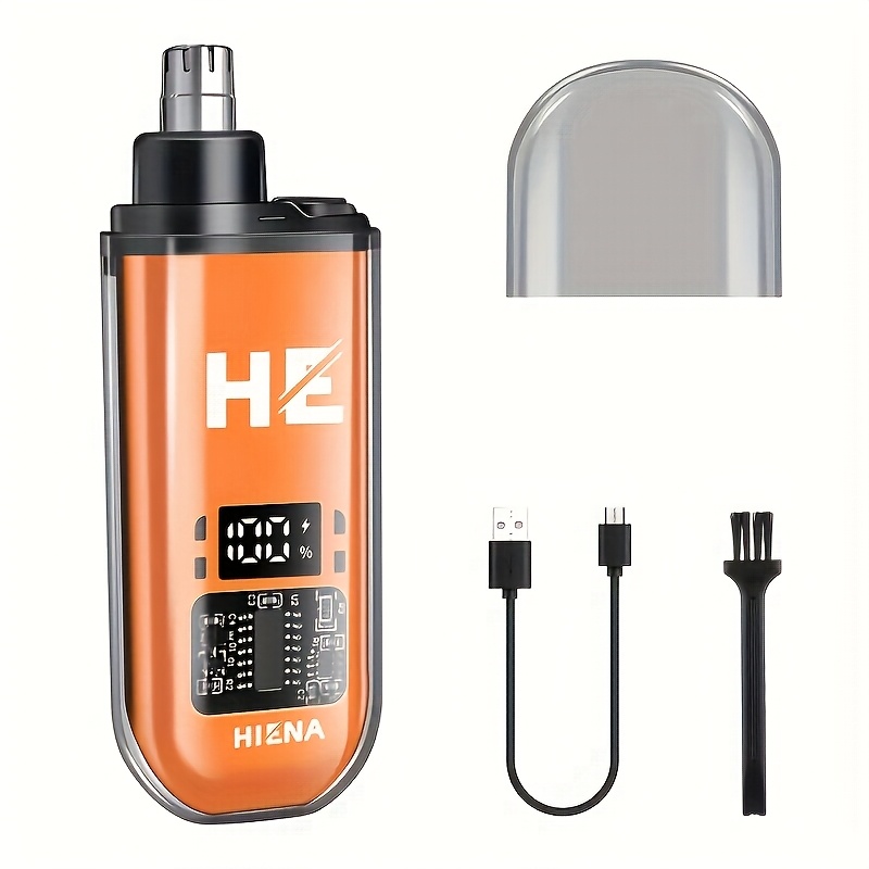 TEMU Usb Rechargeable Electric Nose Hair Trimmer With Led Display - Hair Remover For Men And Women, Long Use, Type-c Charging, Ideal , Nose Hair Trimmer |stylish Design|hair Trim , Remover