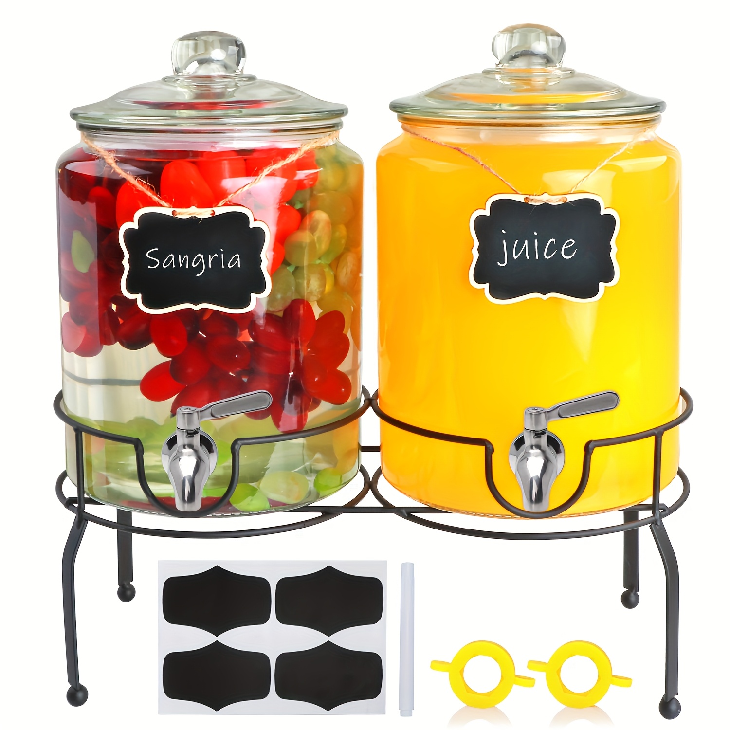 set of 2 1 5 gallon beverage dispenser machine for parties beverage dispenser with stand and spigot solid stainless steel used as lemonade dispenser   jar kombucha jar
