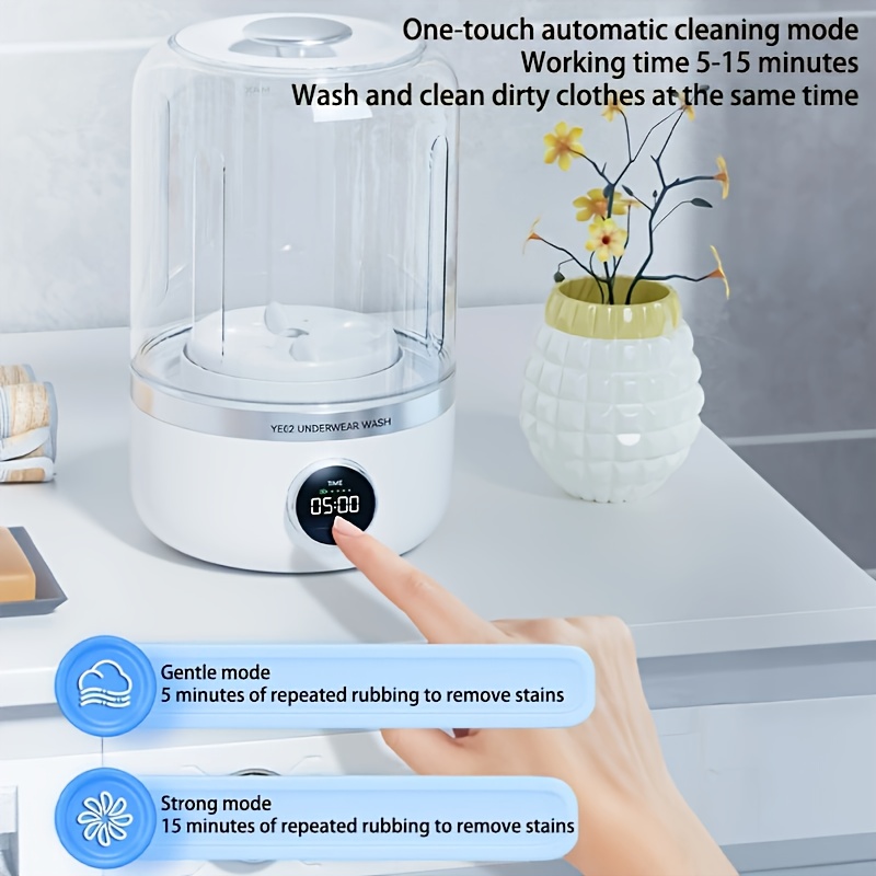 portable usb automatic washing machine no electricity required no assembly needed 4000mah long lasting battery 20 uses in 20 hours ideal for business   rv washing underwear and socks cleaner tools blender clothes cleaner details 2