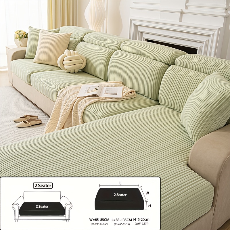 TEMU 1pc Outdoor Vertical Stripe Sofa Cover, Made Of Highly Elastic Fabric That Fits Without Shifting, Scratch-resistant And Wear-resistant. Suitable