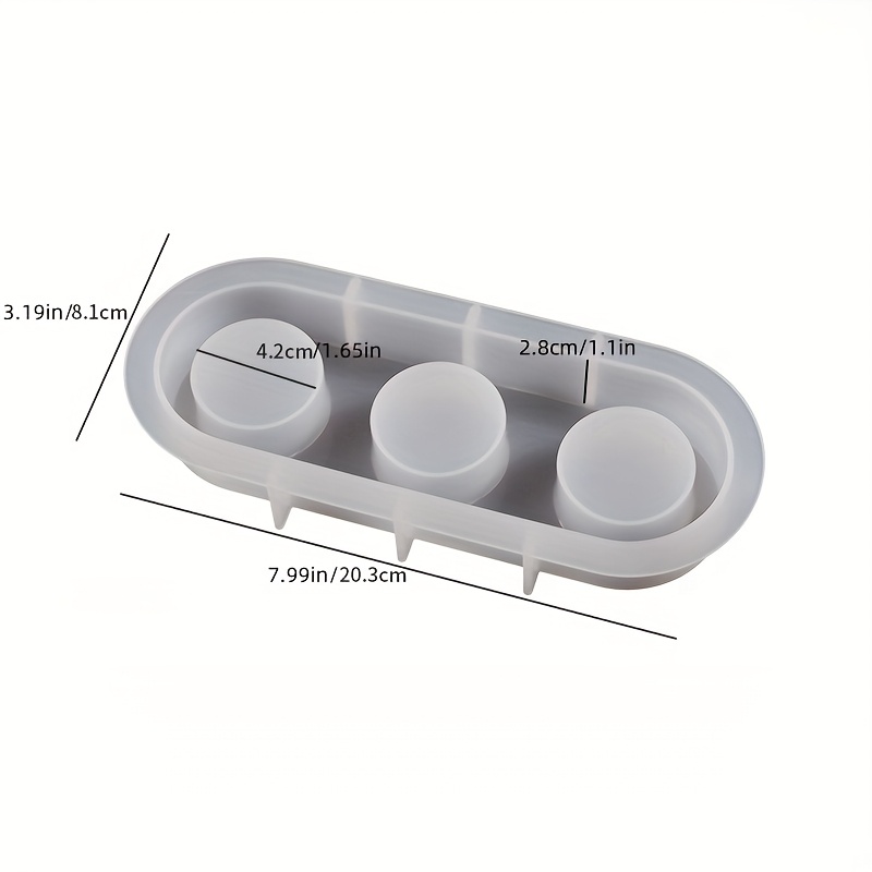 Image of 1- 3-candle Hole Mold - Oval Candle Holder With , For Diy Candles, Home Decor, Wedding, Party - Compatible With Epoxy Resin, Plaster, Wax - Durable Casting Mold For Beginners & , Candle Molds