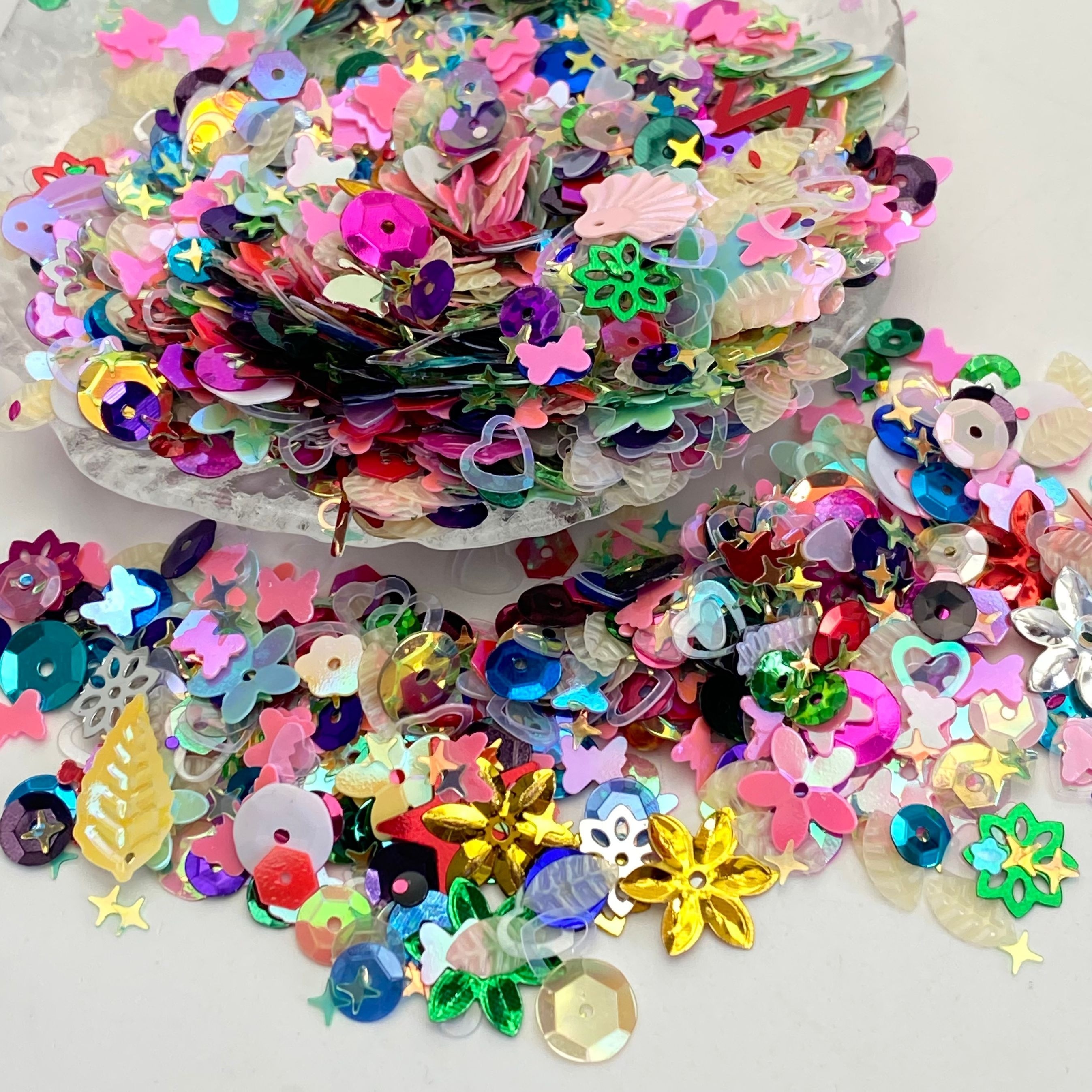 Loose Sequins,Bulk 24 Rainbow Round Cup Sequins For Sewing Craft