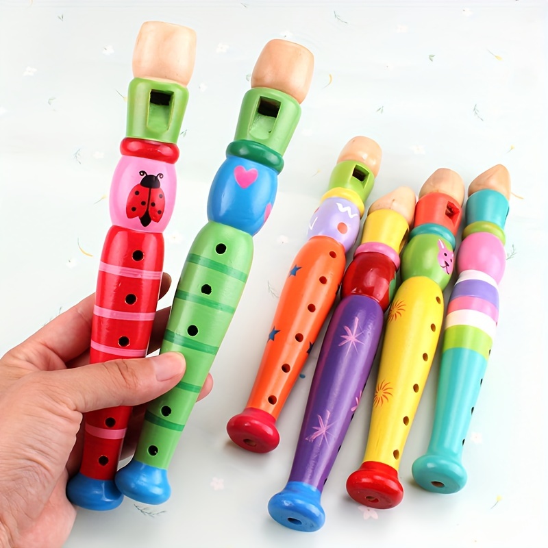 

Beginner-friendly Wooden Cartoon Flute - 6-hole Recorder, Perfect Christmas Gift For Music Lovers