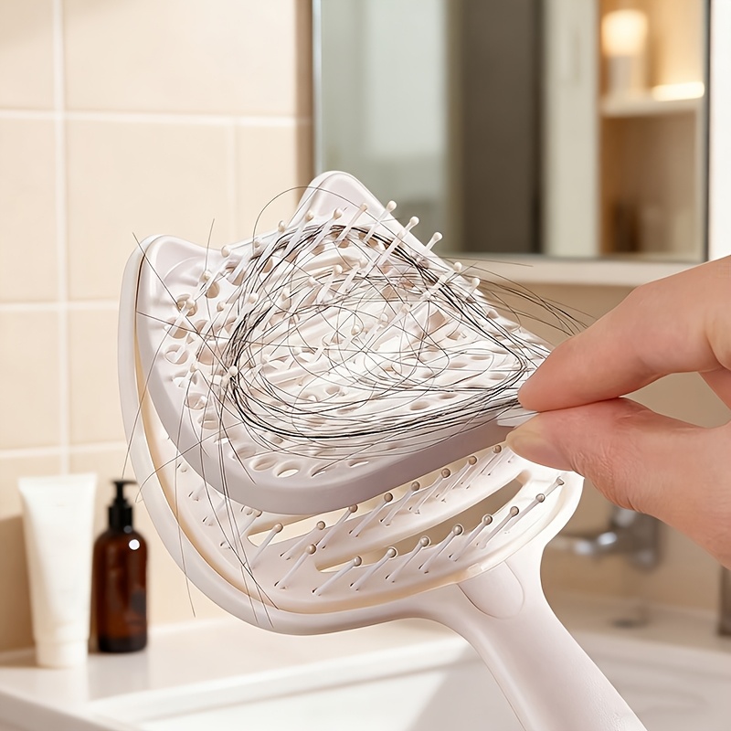 Peine de Peluquería Esponjoso, Cepillo para Masaje del Cuero Cabelludo y Cuidado del Cabello, Cepillo Desenredante para Cabello Rizado y Liso, Cepillo para Desenredar, Cepillo para Cabello Mojado o Seco, Cepillo para Mujeres para Todo Tipo de Cabello