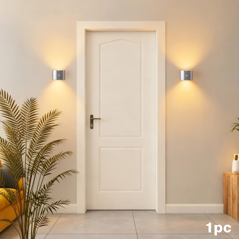 TEMU Applique Murale LED Rechargeable par USB, Veilleuse Intelligente à Détecteur de Mouvement, Parfaite pour l'Éclairage de Bureau, Penderie,