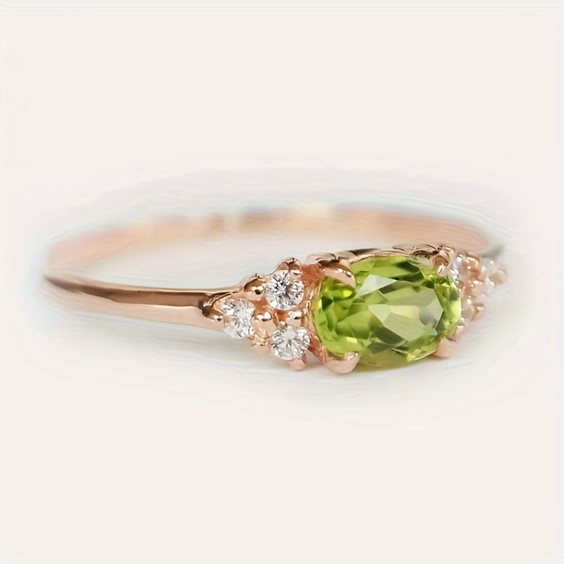 S925 Peridot & Zirconia Ring, Timeless Accessory