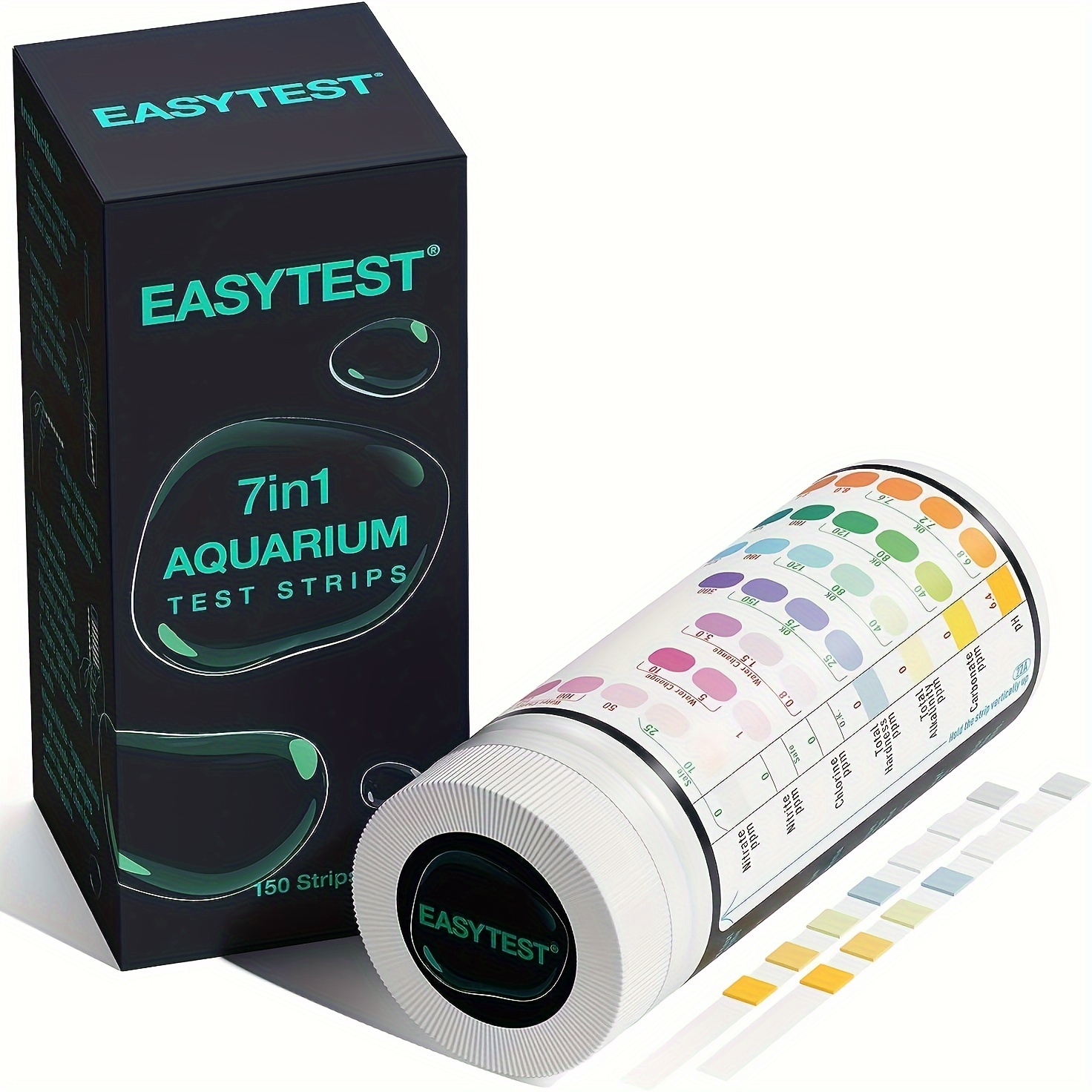 

150pcs Aquarium Test Strips Kit - 7-in-1 Water Quality Testing For Freshwater, Fish Tanks & Ponds - Measurement Of Total Hardness, Carbonates, Nitrates, Chlorine, Ph, Alkalinity