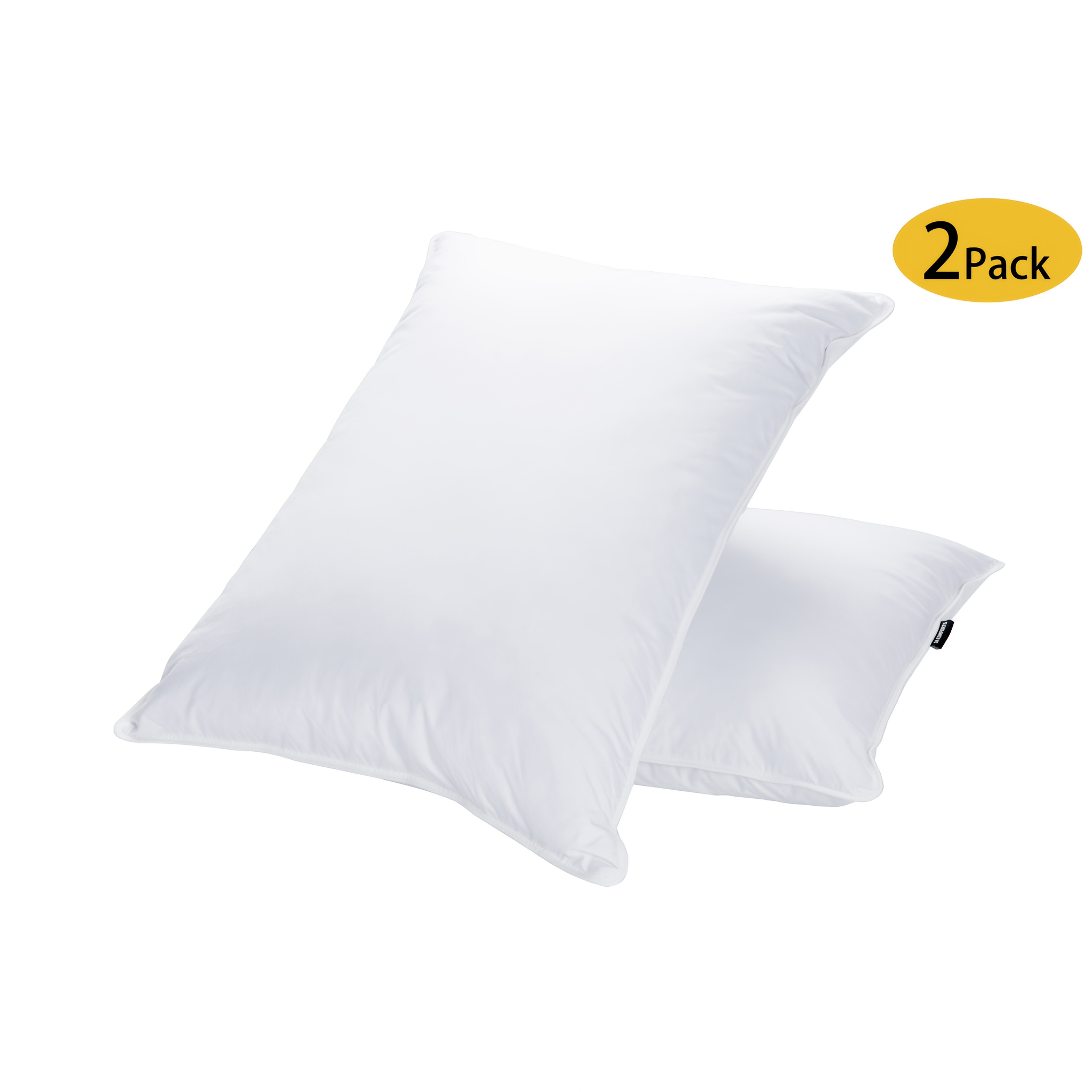 Natural Goose Feather Pillow With Double-layer Cotton Anti-feather Fabric - Breathable Supportive Hotel Pillow For Side/back/stomach Sleepers (2-pack)