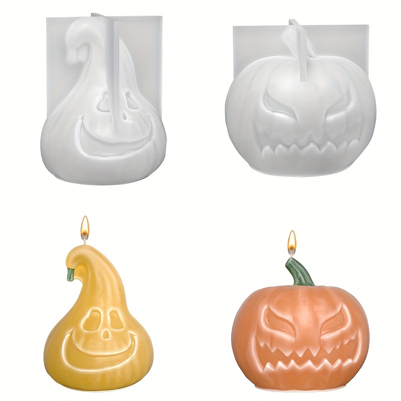 

Halloween Silicone Candle Molds Set - 3d Pumpkin, Ghost & Gourd Designs For Resin Casting, Soap Making & Diy Crafts - Durable, Non-power, Dtoho Brand Mold Supplies For Festive Decor & Handmade Gifts