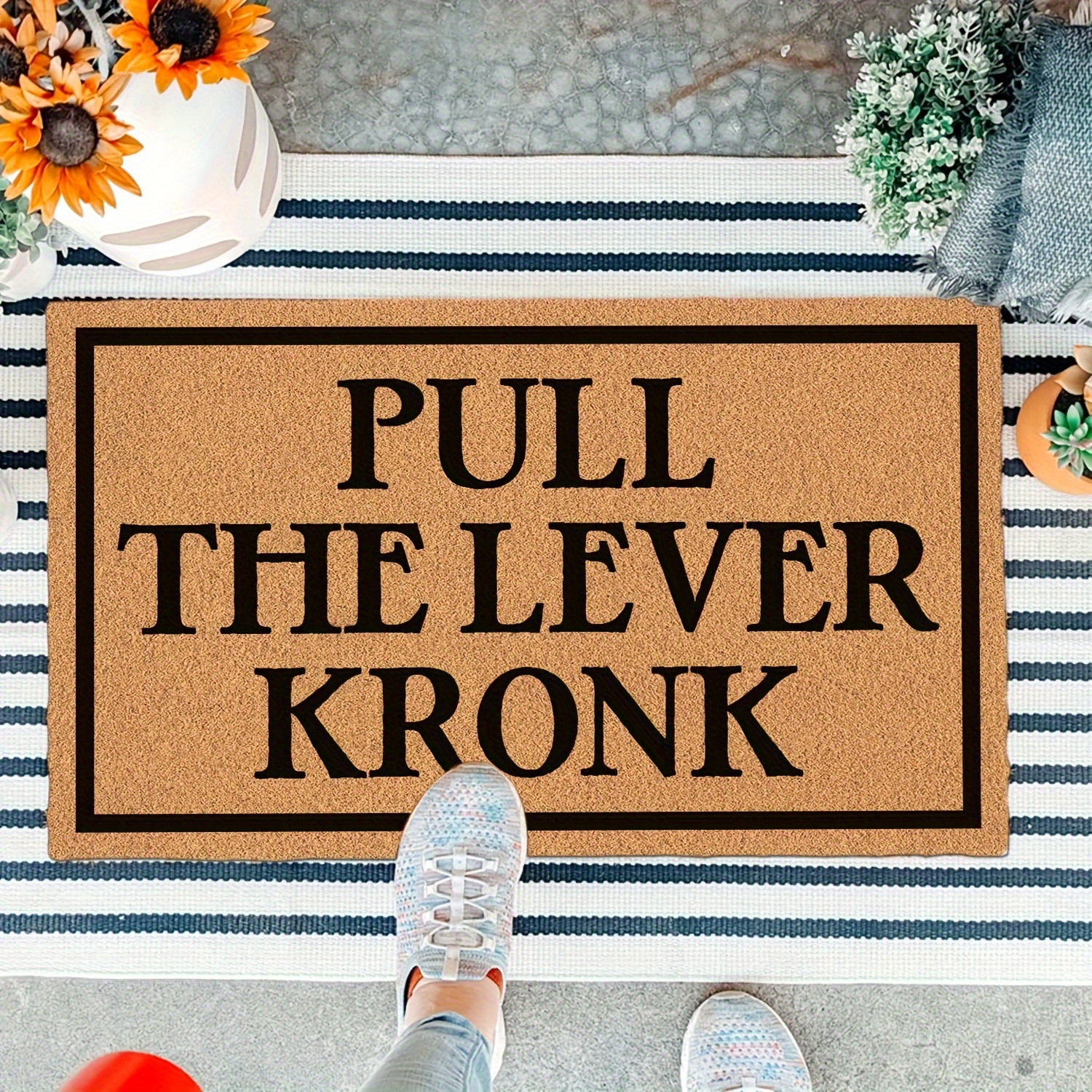 

1pc Funny Letter Print Welcome Doormat, Front Door Mat Entryway Outdoor Mat With Heavy Duty Front Porch Welcome Mats Entry Perfect For Outdoor Entryways, Patios, Balconies, & More 29.5 X 17 Inch