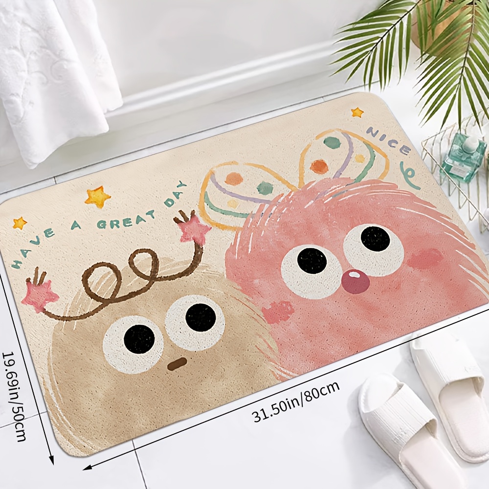 TEMU A Cute Dopamine Pom-pom Bathroom Rug, Soft And Comfortable, Suitable For Home Entrances, Bathrooms, Bedrooms, , And Balcony Decoration. Adorable