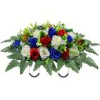 artificial cemetery flowers silk rose floral arrangement for outdoor tombstone decoration sympathy memorial day display no container included silk flowers for cemetery