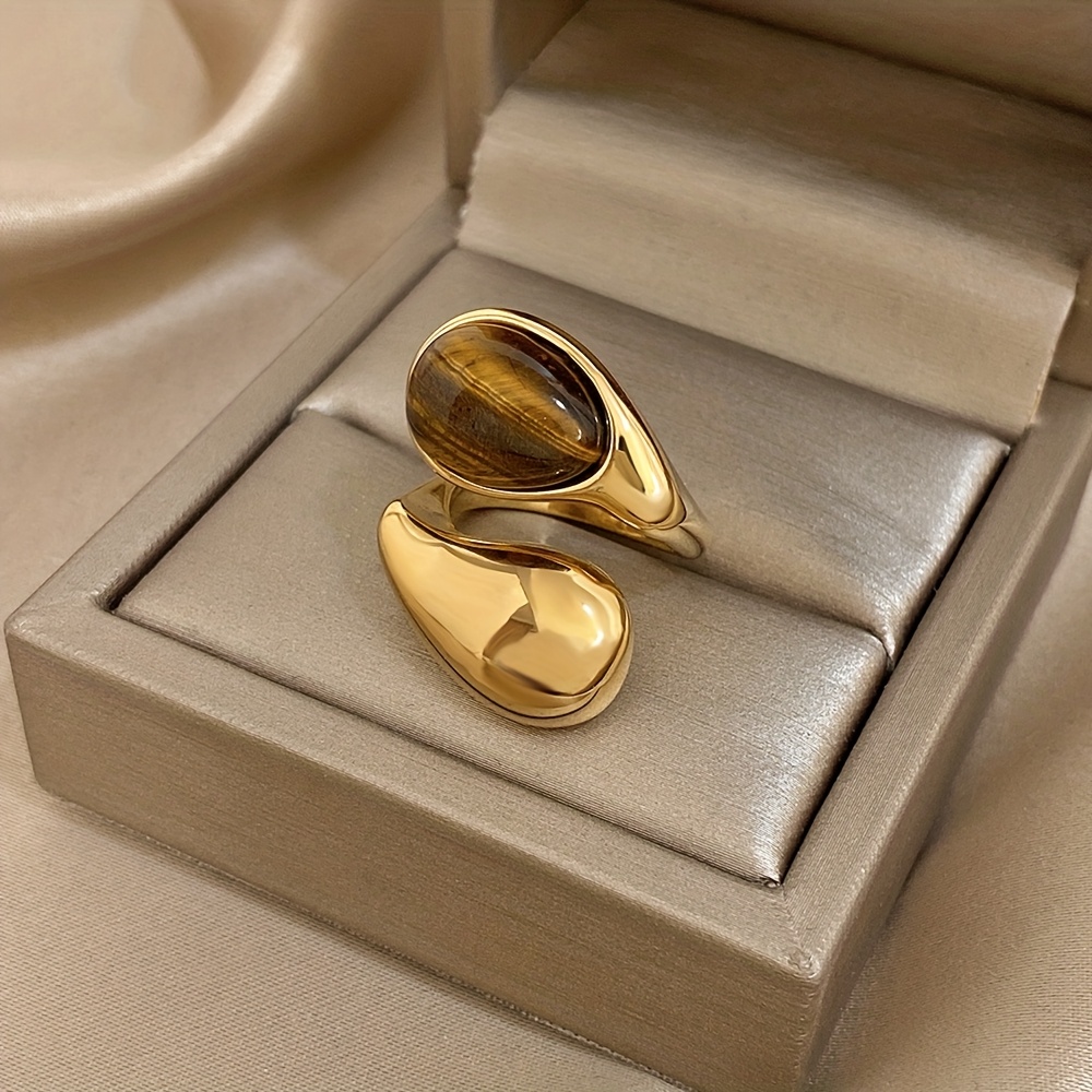 E-shop modischer Tigerauge-Ring, minimalistischer Schmuck/geeignet zum täglichen Tragen im Urlaub, ideales Valentinstagsgeschenk, für Teenager