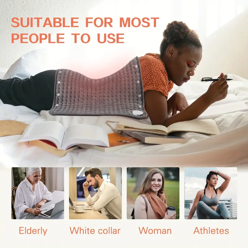 extra large 2 in 1 heating pad warmer 9 temperature settings 4h auto shut off washable fast heated electric heating pads for back feet shoulders polyester 110v 120v us plug Product details 0
