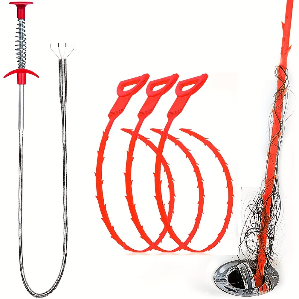 Stainless 19. Plastic Sink Unclogger Tool Snake Temu