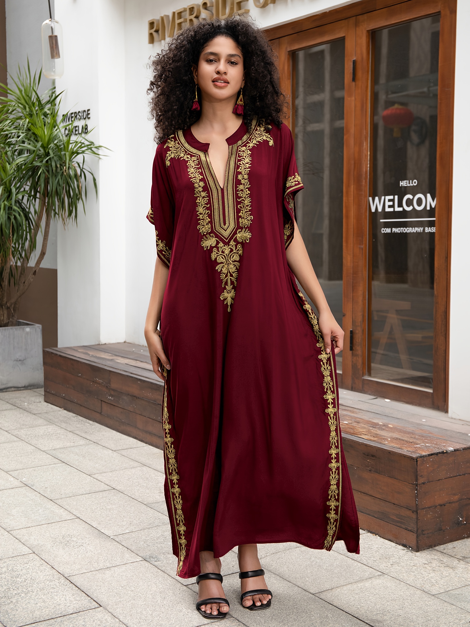 green emerald velvet dress Final Sale Plus Size Faux Wrap Fringe Shoulder BodyCon Dress in Red main image 0