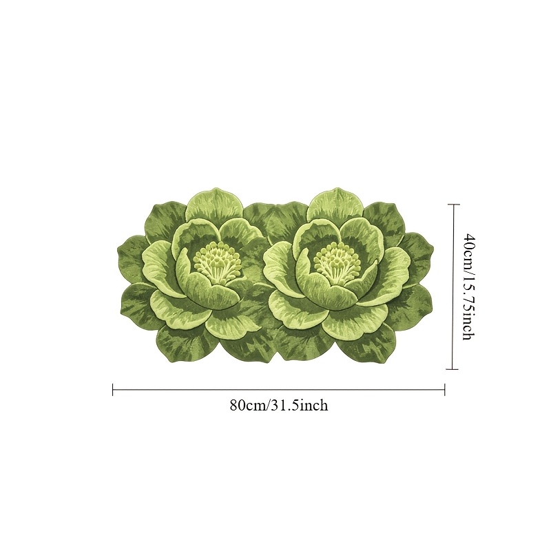 TEMU Imitation Cashmere   900g   9mm Ins Nordic Pastoral Style Green Rose Bedroom Bedside Decorative Carpet Ins High-end Purple Living Room Sofa